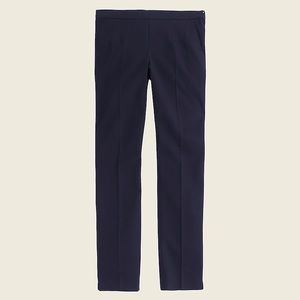 J.Crew Martie slim crop pant in two-way stretch cotton with side zip in Navy